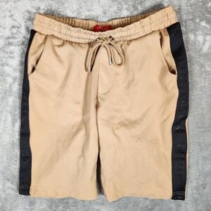 Guess  Andrew Logo‎ Tape Shorts Men's M 29X9 Beige Tan Black Stripe X1GD05R8XF0